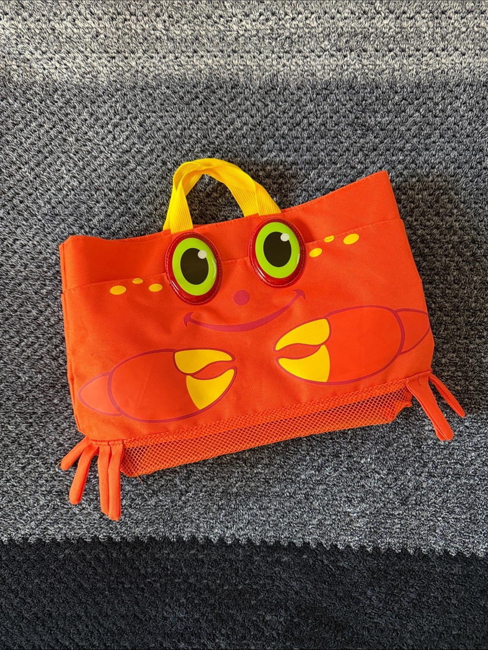 Melissa & Doug Bright Orange Crab Tote with Yellow Handles